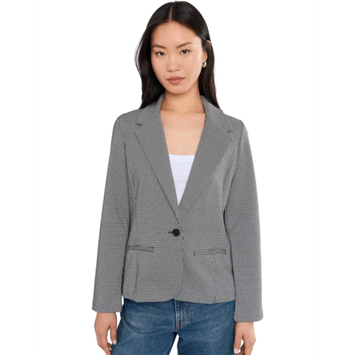 Womens Liverpool Los Angeles Petite Mini Check Jacquard Knit Fitted Blazer