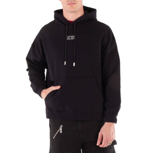 GCDS bling logo cotton hoodie