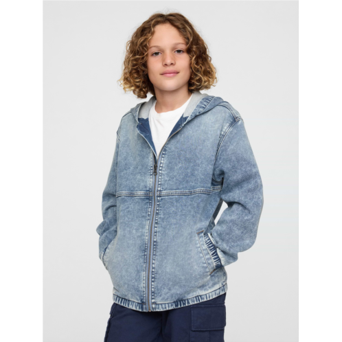 Gap Kids UltraSoft Denim Hooded Jacket