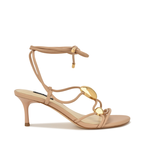 NINEWEST Womens Greska Ankle Wrap Sandals - Natural