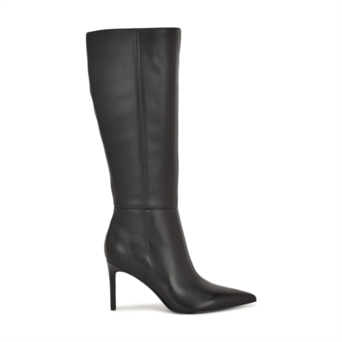 NINEWEST Womens Cook Knee High Boots - Black Leather