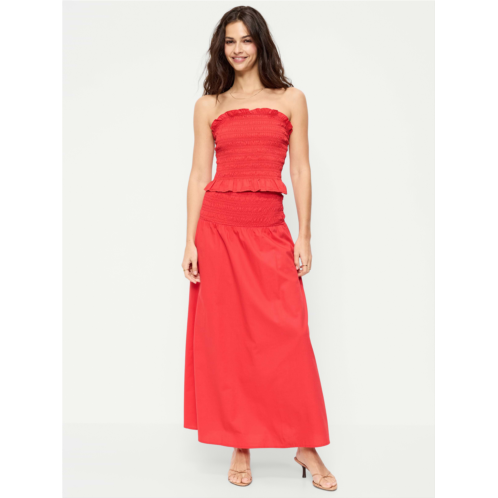 OldNavy Twill Smocked-Waist Maxi Skirt