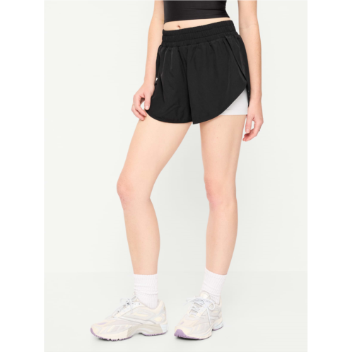 OldNavy High-Waisted StretchTech 2-In-1 Run Shorts