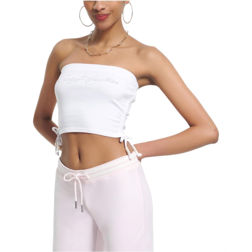 Womens Juicy Couture Rib Tube Top With Ties