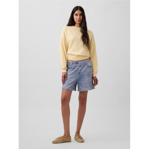 Gap 5 Mid Rise Printed Knit Denim Easy Shorts