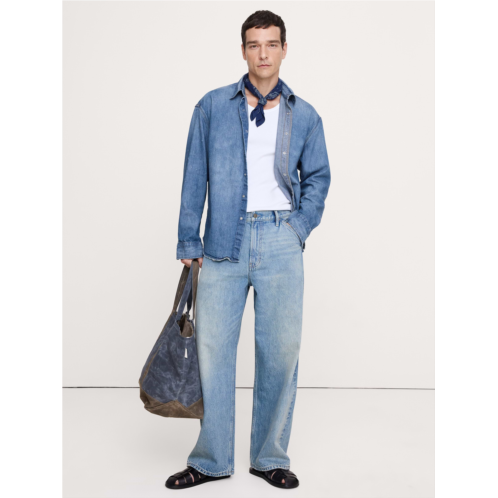 Bananarepublic Relaxed-Fit Denim Shirt with Snaps