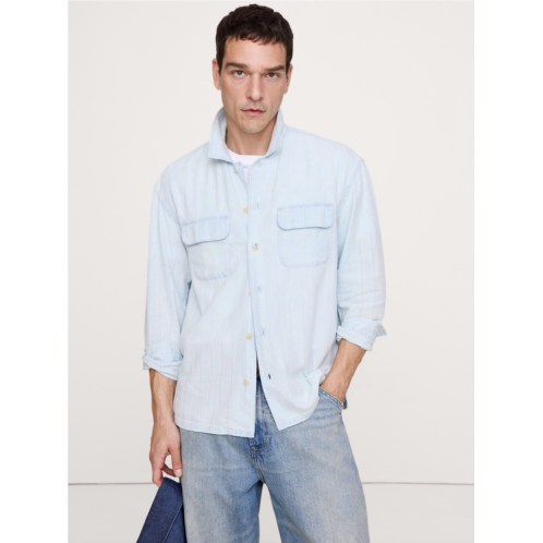 Bananarepublic Relaxed-Fit Denim Long-Sleeve Resort Shirt