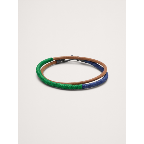 Bananarepublic Color-Blocked Leather Double Wrap Bracelet By Caputo & Co