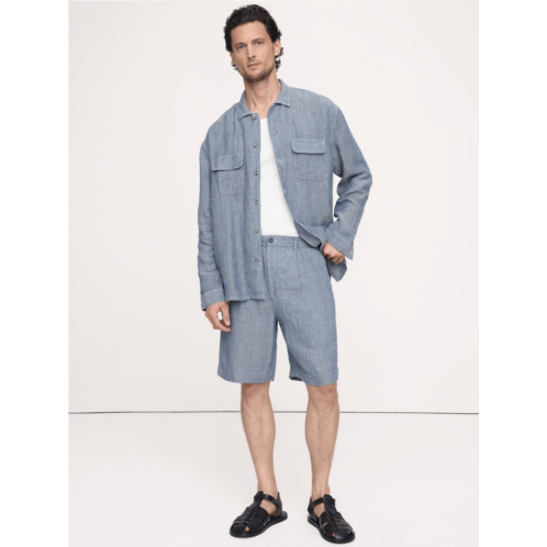 Bananarepublic 9 Pleated Linen-Cotton Pull-On Short