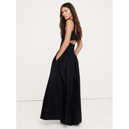 Bananarepublic Sculpted-Stretch Cotton Poplin Maxi Dress