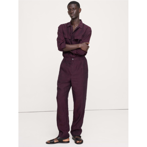 Bananarepublic Straight Linen Pull-On Dress Pant