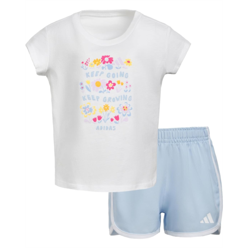 Adidas Kids Cap Sleeve Tee & Woven Shorts Set (Infant)