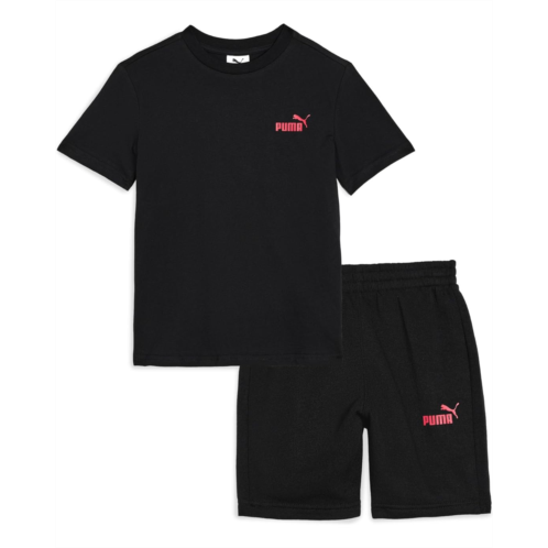 Boys PUMA Kids Logo T-shirt & Fleece Short Set (little Kid/Big Kid)