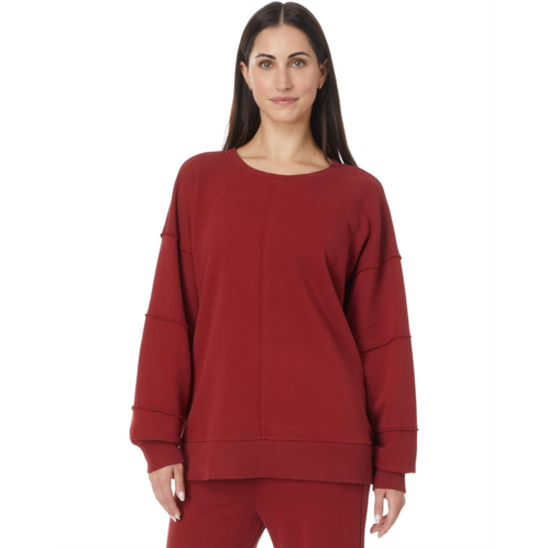 Mod-o-doc Long Sleeve Seamed Boxy Sweatshirt Black