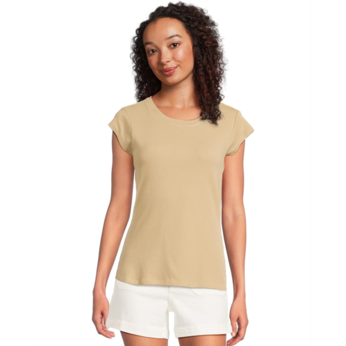Mod-o-doc Cap Sleeve Crew Neck Slim Tee