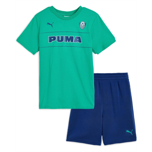 Boys PUMA Kids Graphic T-shirt & Fleece Short Set (little Kid/Big Kid)