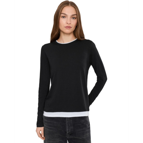 Lilla P Paneled Hem Long Sleeve Crew