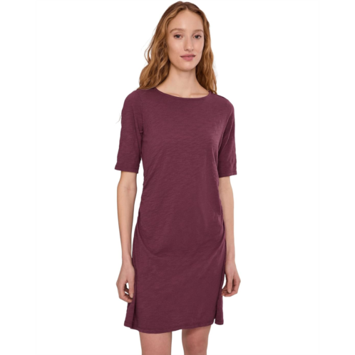 Mod-o-doc Elbow Sleeve Below The Knee Shirred Dress