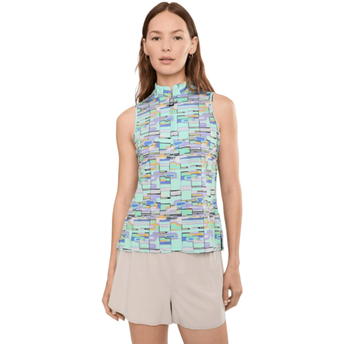 Womens Jamie Sadock Geometric Blur Print Sleeveess Top
