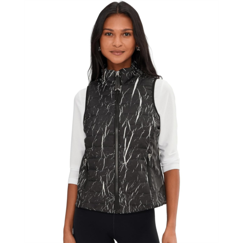 Jamie Sadock Quilted Zip Front Vest Zippered Side Pockets