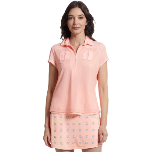 Jamie Sadock Solid Sunsense Polo with Mesh Overlay