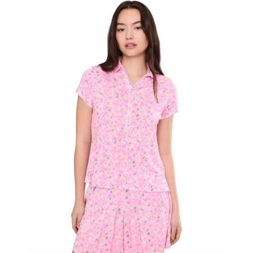Jamie Sadock Wildflower Print Crossover V-Neck Short Sleeve