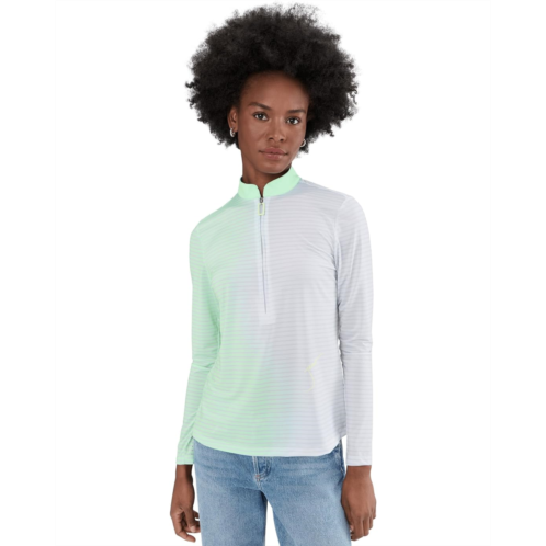 Jamie Sadock Sunsense Gradient Stripe Long Sleeve Quarter Zip