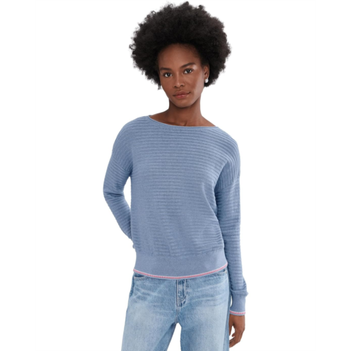 Lilla P Tipped Hem Wide Neck Sweater