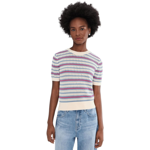 Lilla P Novelty Stripe Crewneck Sweater