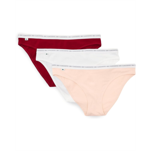 Womens Lacoste 3-Pack Stretch Cotton Briefs