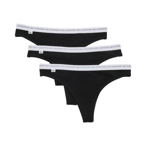 Womens Lacoste 3-Pack Stretch Cotton String Briefs