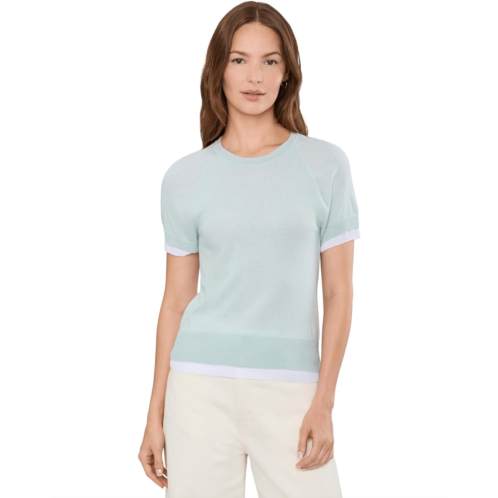 Womens Vince Double Layer Raglan Short Sleeve Crew