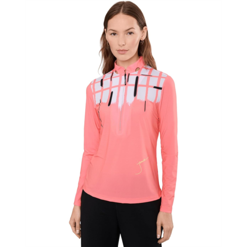 Womens Jamie Sadock Sunsense Blocks Long Sleeve Quarter Zip