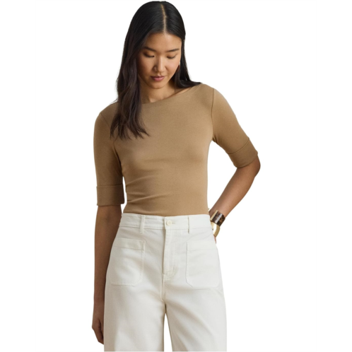 POLO RALPH LAUREN Petite Stretch Cotton Boatneck Tee