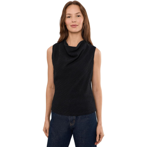 Vince Shadow Grid Cowl Neck Top
