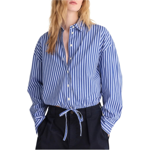 Madewell Drawstring Button-Up Shirt in Poplin