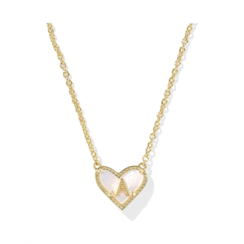 Kendra Scott Heart Letter Gold Short Pendant Necklace