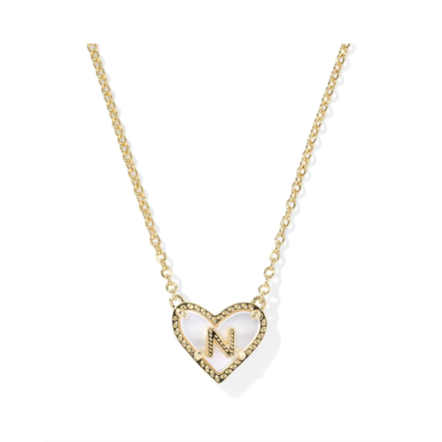 Kendra Scott Heart Letter Gold Short Pendant Necklace