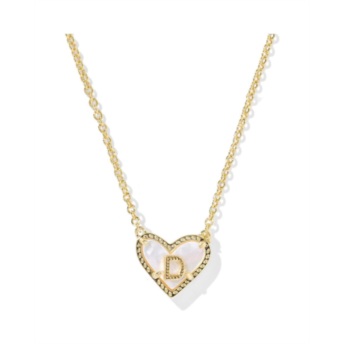 Kendra Scott Heart Letter Gold Short Pendant Necklace