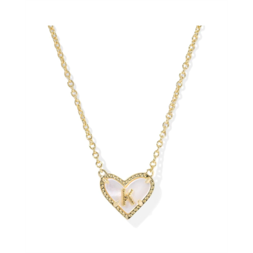 Kendra Scott Heart Letter Gold Short Pendant Necklace