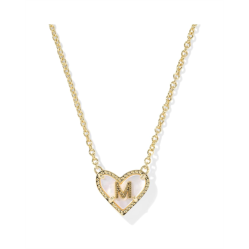 Kendra Scott Heart Letter Gold Short Pendant Necklace