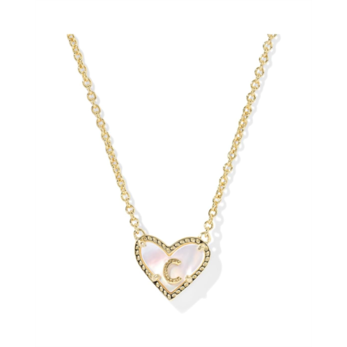 Kendra Scott Heart Letter Gold Short Pendant Necklace