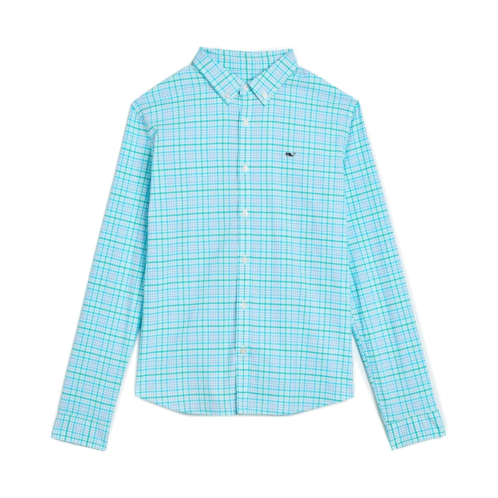 Boys Vineyard Vines Kids Tiki Torch Plaid Performance Cotton Shirt (Toddler/Little Kid/Big Kid)