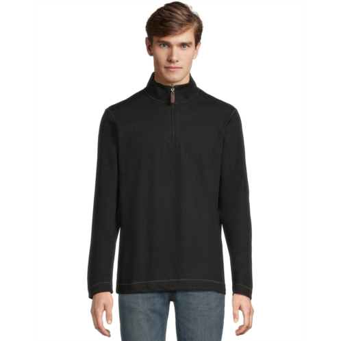 Mens Johnston & Murphy Reversible Solid Quarter-zip
