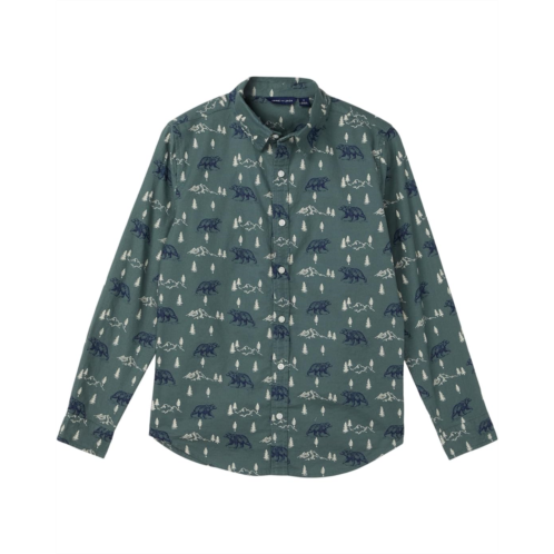 Boys Janie and Jack Printed Twill Button Down Shirt (Toddler/Little Kid/Big Kid)