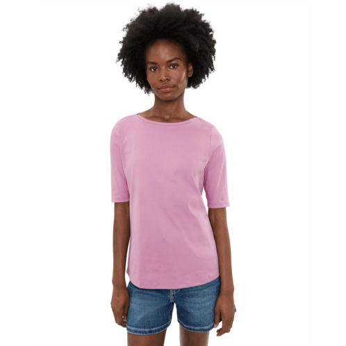 L.L.Bean Womens LLBean Pima Boatneck Elbow Sleeve Shirt