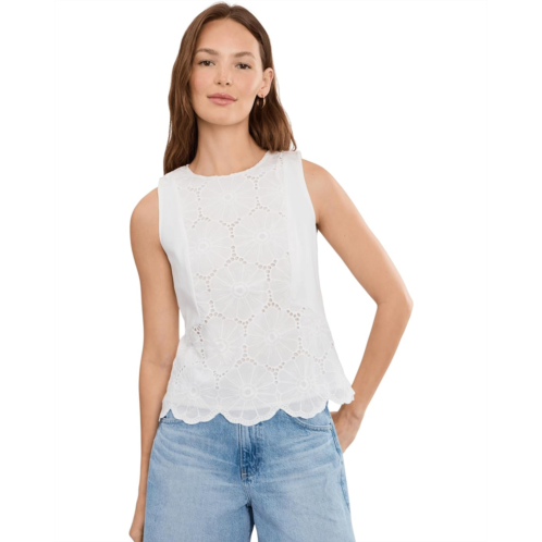 Vince Camuto Embroidery Front Sleeveless Blouse