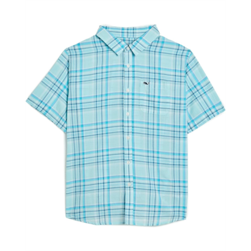 Boys Vineyard Vines Kids Bungalow Plaid Cotton Short Sleeve Shirt (Toddler/Little Kid/Big Kid)