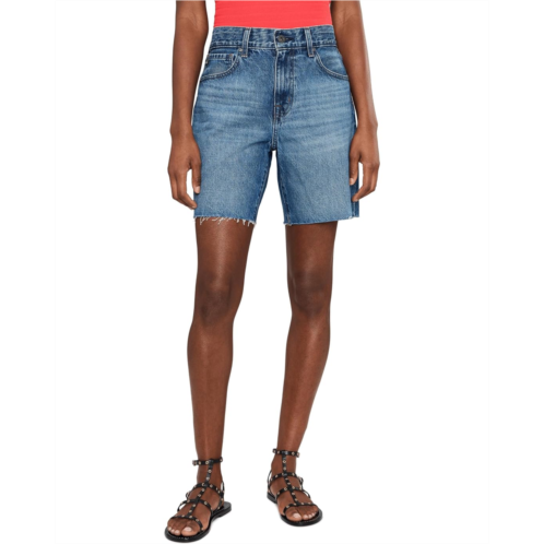 Womens AG Jeans Ex-Boyfriend Mid-Rise Slouchy Shorts in Nouveau