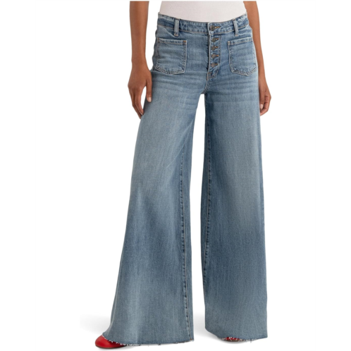 KUT from the Kloth Blake High-Rise Super Wide Leg W Patch Pockets Raw Hem